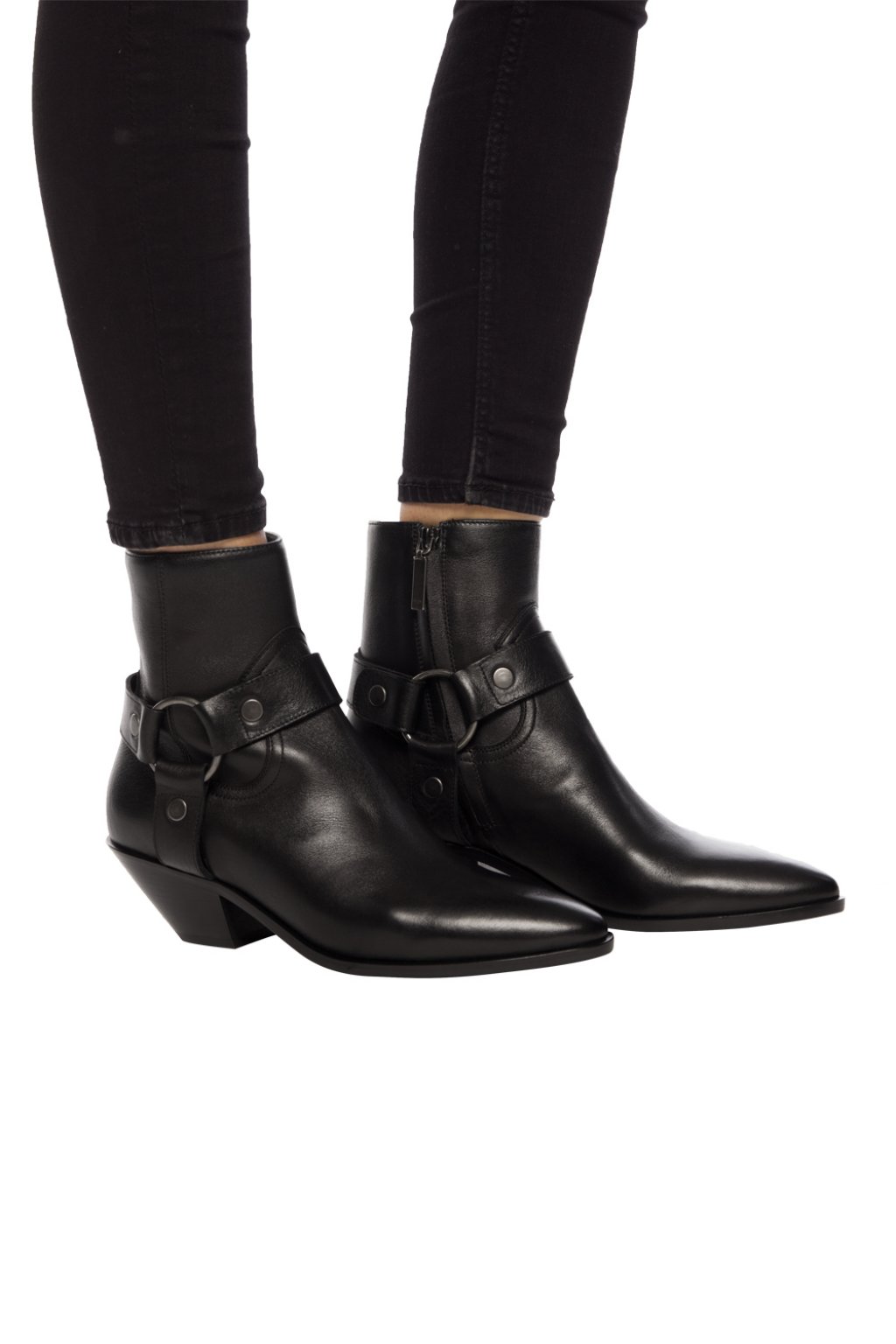 Saint laurent west discount leather ankle boots